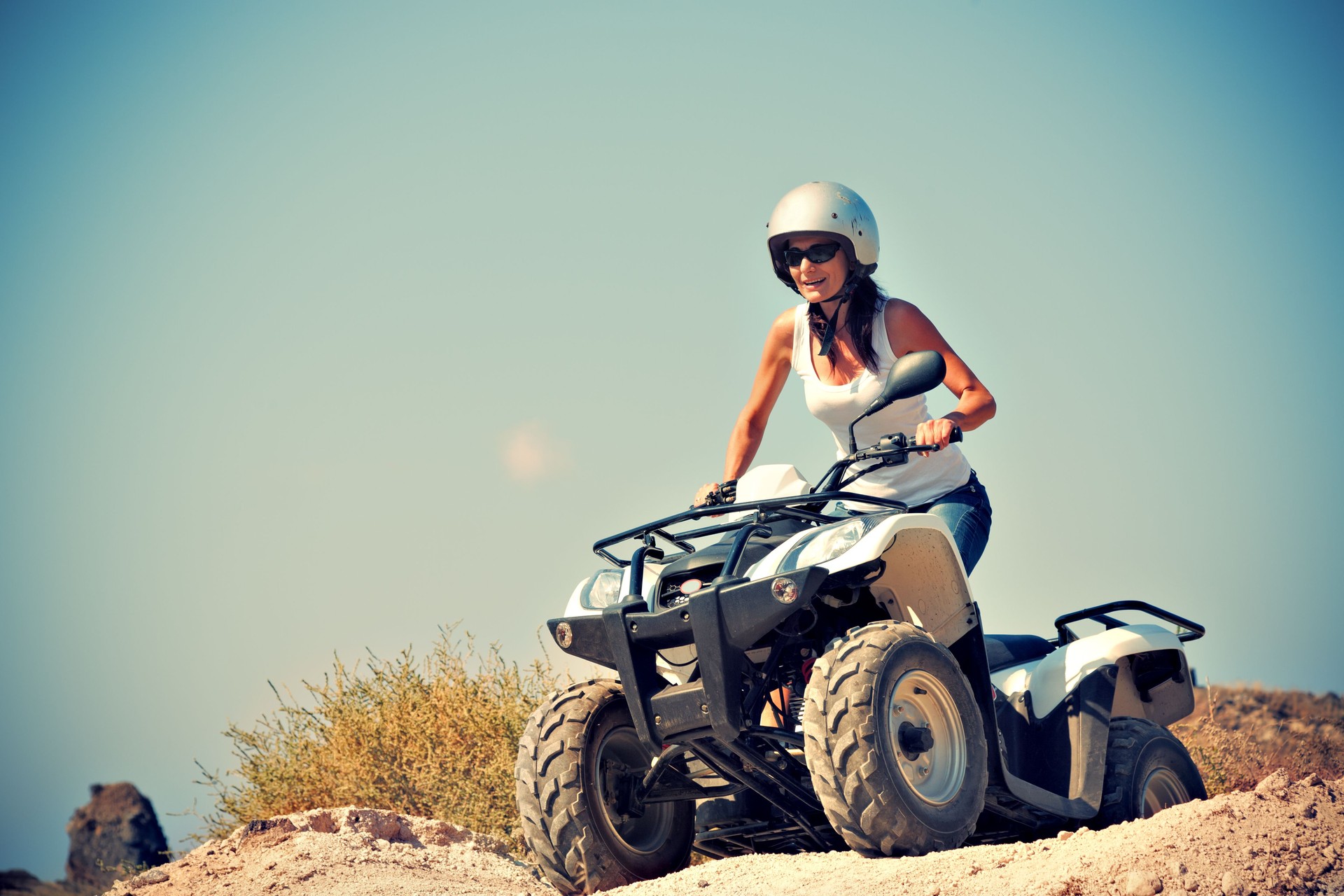 Tourist on the quad bike